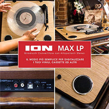 Carica l&#39;immagine nel visualizzatore di Gallery, ION Audio Max LP - Giradischi Vinili a tre velocità con Casse, Legno Chiaro