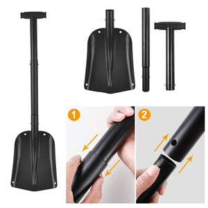Gifort Pala da Neve, Portatile Staccabile 3 Pezzi Lega di 80 x 19cm, nero - Ilgrandebazar