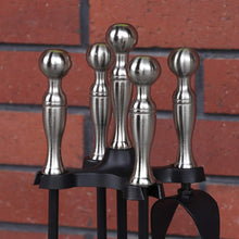 Carica l&#39;immagine nel visualizzatore di Gallery, Set di Strumenti per Caminetti Maniglie Dargento 5 Pezzi, Porta... - Ilgrandebazar