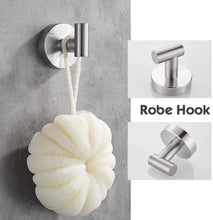 Carica l&#39;immagine nel visualizzatore di Gallery, Hoomtaook Set da bagno 304 Portasciugamani in Acciaio Inossidabile per Bagni 3 in 1 Portasciugamani Porta Carta Igienica a Parete Finitura Spazzolata Installazione Trapano Superficiale Argento