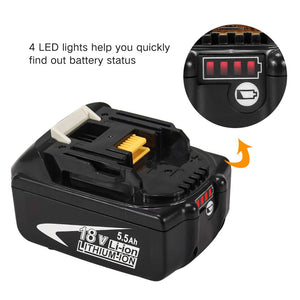 BL1860B Sostituzione 5,5 Ah batteria per Makita 18 V al litio BL1860 5.5Ah-2 - Ilgrandebazar