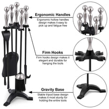 Carica l&#39;immagine nel visualizzatore di Gallery, Set di Strumenti per Caminetti Maniglie Dargento 5 Pezzi, Porta... - Ilgrandebazar