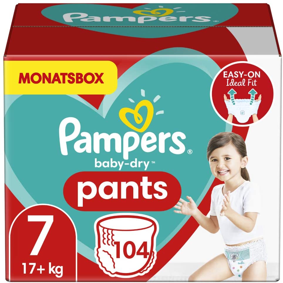 Pampers Active Baby-Dry pants pannolino taglia 7, 17+ kg, 104 pezzi.