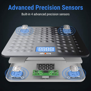 ACCUWEIGHT Bilancia Pesa Persona Digitale con Superficie Antiscivolo Bilancia Pesapersone Elettronica con Tecnologia Step-on e Display Retroilluminato da 3,6", 180 kg/400 lb, Grigia