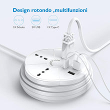 Carica l&#39;immagine nel visualizzatore di Gallery, POWERADD Presa Multipla USB - Multipresa con 3 Prese 16cm*16cm*6cm, Bianca