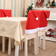 Carica l&#39;immagine nel visualizzatore di Gallery, Synchain Copertura della Sedia di Natale, 6 Pezzi Coprisedie Natalizie ，Babbo Natale Cappello Sedia con 6 Pezzi Forchetta Coltello Cappelli di per Decorazione della tavola della Festa di Natale