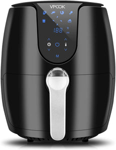 VPCOK Friggitrice ad Aria Calda con 6 Diversi Programmi di Cottura, Friggitrice ad Aria Senza Olio, Air Fryer Multifunzione 3,5 L, 1500 W Airfryer con LED Touch Screen Senza BPA&PFOA
