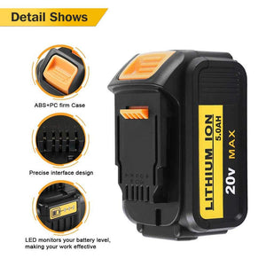 Powayup DCB184 20V 5.0Ah Batteria Sostituzione per DeWalt 18V MAX