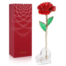 Carica l&#39;immagine nel visualizzatore di Gallery, ETEREAUTY 24K Rosa Placcato Oro, Regalo con a Forma di Cuore &amp; Rosso - Ilgrandebazar