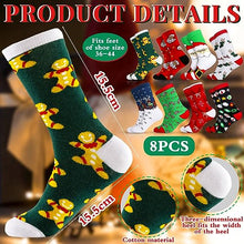 Carica l'immagine nel visualizzatore di Gallery, MOYKSRR 8 Paia Calzini Natale, Calze Natale Cotone, Cotone Caldi Calze, Natale Calzini Cotone Unisex, Calzini Divertenti Regali Natale Compleanno per Mamma Moglie Amica, Taglia 36-43