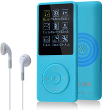 Carica l'immagine nel visualizzatore di Gallery, COVVY Slim Music Player 8GB portatile Lossless Sound 70 ore di schermo MP3 supporta fino a 64 GB (Azzurro)