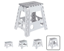 Carica l'immagine nel visualizzatore di Gallery, ARREGUI TB-039-GB Sgabello Pieghevole Multiuso | Sgabello per Adulti o Bambini | Scala Pieghevole | Scalino | Sgabello per cucina, bagno, campeggio | 39 cm di altezza | White &amp; Grey