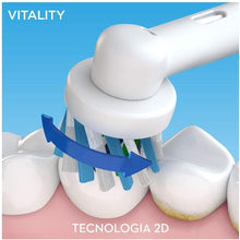 Carica l'immagine nel visualizzatore di Gallery, Oral-B Vitality 100 Spazzolino Elettrico Ricaricabile, 1 Manico Blu, 1 Testina di Ricambio CrossAction Blu Ricambio CrossAction