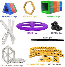 Carica l&#39;immagine nel visualizzatore di Gallery, Desire Deluxe 94 Pezzi Costruzioni Magnetiche per Bambini Gioco Educativo e Creativo per Bimbi da 3 Anni Plastica ABS Alimentare Atossica 94 Blocchi Magnetici con Angoli Smussati Diverse Forme