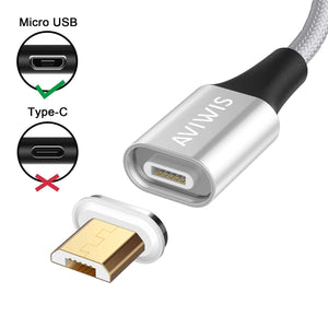 Magnetico Cavo Micro USB, AIVWIS [2Pezzi 1M] Connettore Micro-USB, Argento - Ilgrandebazar