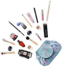 Carica l'immagine nel visualizzatore di Gallery, Borsa per il trucco con coulisse pigra Borsa per cosmetici da viaggio grande portatile Borsa per cosmetici da viaggio Custodia per il trucco per donna Ragazza (Fenicottero) Flamingo