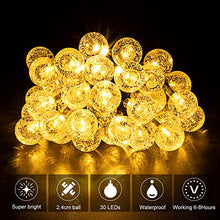 Carica l'immagine nel visualizzatore di Gallery, Auting Catena Luminosa Esterno Solare, 6.5 m, 30 LED, per esterni, 8 modalità, sfere di cristallo, catena luminosa solare per giardino, terrazza, balcone, matrimonio