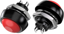 Carica l'immagine nel visualizzatore di Gallery, 12pcs 12mm Impermeabile Pulsante Momentaneo SPST ON/OFF 3A/250VAC, Lockless Mini Rotondo Bottone per Tromba Auto, PC, Lampada da Tavolo, Campanello di Casa