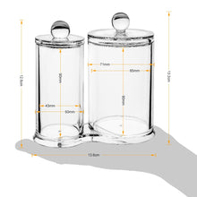 Carica l&#39;immagine nel visualizzatore di Gallery, ASIV, Organizzatore 2 in 1 acrilico con coperchio, per batuffoli Trasparente - Ilgrandebazar