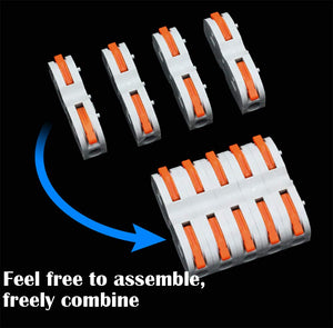 WPERSUVV Compact Connettore, Morsettiera a Barra di Pressione Bilaterale,...