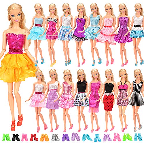 Miunana 22 Pezzi = 12 PCS Abiti Vestiti Alla Moda Fashion + 10 Multicolore - Ilgrandebazar