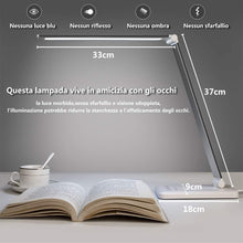Carica l'immagine nel visualizzatore di Gallery, Lampada da scrivania a LED, lampada da tavolo protezione degli occhi, dimmerabile, touch Control,con10 livelli di luminosità 5 modalità di illuminazione, porta di ricarica USB