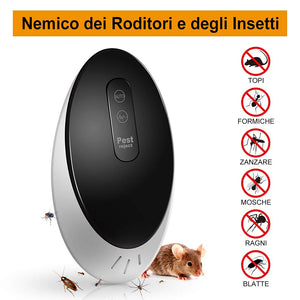 MROTY ITALIA | Repellente ultrasuoni topi e zanzare - 1 Nero e 1 Bianco - Ilgrandebazar