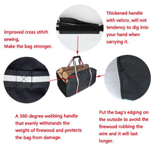 Carica l&#39;immagine nel visualizzatore di Gallery, Premium Firewood Log Carrier &amp; Tote - extra large durevole - ideale per Nero