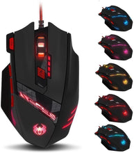 Carica l'immagine nel visualizzatore di Gallery, ZELOTES T90 Mouse da Gioco, ad Alta Precisione 9200 DPI Mouse Gaming con Design di 8 Pulsanti ,Cartucce di Peso Regolabile per PC Laptop Computer Notebook,Nero