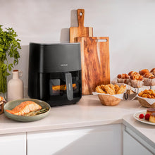 Carica l'immagine nel visualizzatore di Gallery, Cecotec Friggitrice ad Aria Senza Olio Cecofry Fantastik Window 5500 Pack Finestra da 5,5 L. 1500W, Tecnologia PerfectCook, 9 modalità di cottura, Touch, Regolabile 80-200°C, Finestra, Cottura 60m