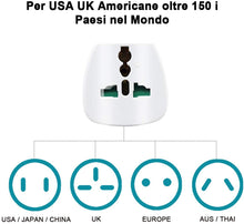 Carica l'immagine nel visualizzatore di Gallery, EXTRASTAR Adattatore Universale da Viaggio, Adapter/Adattatore da Viaggio World to Italy, Bianco, 2 Pezzi