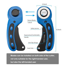 Carica l&#39;immagine nel visualizzatore di Gallery, Cozywind Taglierino Rotante Cutter rotativo con Lama da 45 mm 5 Lame Blu - Ilgrandebazar