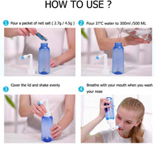 Carica l&#39;immagine nel visualizzatore di Gallery, CROING (500ml bottiglia) Irrigatore Nasale Manuale per Lavaggi Nasali Neti lota per Irrigazione Nasale con due Beccucci
