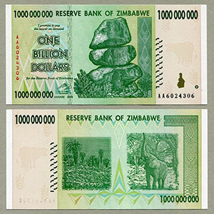 Banconota da 1 miliardo di dollari dello Zimbabwe, valuta con il record di... - Ilgrandebazar