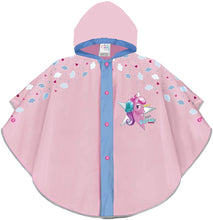 Carica l&#39;immagine nel visualizzatore di Gallery, PERLETTI Mantellina Pioggia Bambina Unicorno Rosa - Poncho Antipioggia Baby Unicorn con Cappuccio e Bottoni - Kway Bimba per Bambine con Nuvolette - Impermeabile Taglia 3 4 5 6 Anni Rosa 3-6 anni