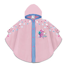 Carica l&#39;immagine nel visualizzatore di Gallery, PERLETTI Mantellina Pioggia Bambina Unicorno Rosa - Poncho Antipioggia Baby Unicorn con Cappuccio e Bottoni - Kway Bimba per Bambine con Nuvolette - Impermeabile Taglia 3 4 5 6 Anni Rosa 3-6 anni