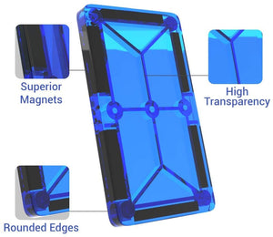 Desire Deluxe Set Tessere magnetiche - Gioco Educativo per Bambini e Bambine - età 3 4 5 6 7 Anni - Impara con Le Costruzioni - 47 pz