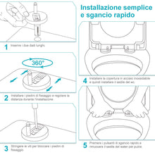 Carica l&#39;immagine nel visualizzatore di Gallery, YISSVIC Copriwater Sedile WC Universale Coperchio a Forma di U con Chiusura... - Ilgrandebazar