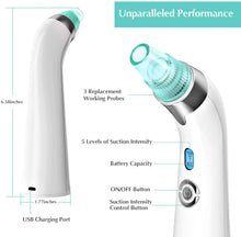 Carica l&#39;immagine nel visualizzatore di Gallery, Aspiratore Punti Neri, Pulitore dei Pori – Estrattore Elettrico di Punti neri e Acne, modello USB con Upgrade 2020 con 5 velocità di aspirazione regolabili e 4 testine di ricambio