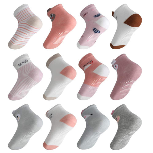 Lictin 12 Paia Calze antiscivolo per Ragazza - Calzini Presa Antiscivolo... - Ilgrandebazar