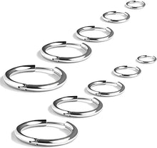 Carica l&#39;immagine nel visualizzatore di Gallery, Elegel 5 Paia Orecchini in Acciaio Inossidabile Cerchio Orecchini Rotondo Oro Rosa Oro Argento Nero Set (5 Coppie) Uomo Donna 8mm 10mm 12mm 14mm 16mm