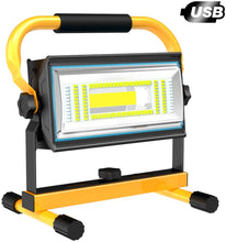 Carica l'immagine nel visualizzatore di Gallery, T-SUN 60W Faretto Portatile, 14400mAh Faretto da cantiere LED Lampada, 6 Modalità di Luminosità, IP65 Impermeabile Emergenza per Faro Lavoro Luce inondazione lavoro per Interno ed Esterno.