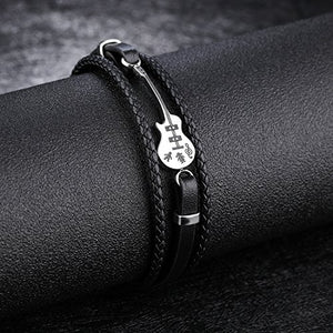 Fate Love Jewellery, bracciale uomo, in pelle intrecciata, chiusura... - Ilgrandebazar