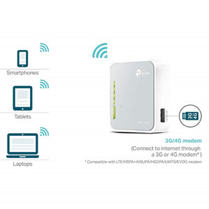 TP-Link TL-MR3020 Router Portatile N150+3G/4G+1 Porta Fast Ethernet, Bianco - Ilgrandebazar