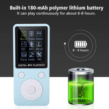 Carica l&#39;immagine nel visualizzatore di Gallery, Lettore Musicale Digitale, Schermo Portatile MP4 Supporto Lettore Musicale 32GB TF Card con Cuffia Lettore Musicale Stereo a Lungo Tempo di Attesa Lettore Digitale MP4(Blu)