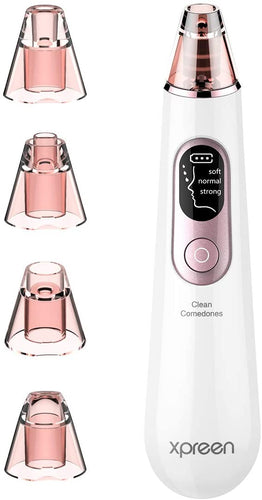 Aspiratore punti neri, Estrattore Elettrico di Comedoni Rimozione Punti Neri Purificatore di Pori Ricaricabile Dispositivo per la Bellezza del Viso con 4 Sonde 3 Livelli per Uomini e per Donne