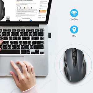 TECKNET PRO Mouse Senza Fili, 2600DPI, Durata delle batterie di 24 Grigio - Ilgrandebazar