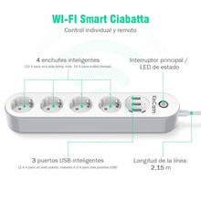 Carica l&#39;immagine nel visualizzatore di Gallery, KinCam Multipresa Ciabatta Elettrica WiFi, Smart #1 Wifi Prese - Ilgrandebazar