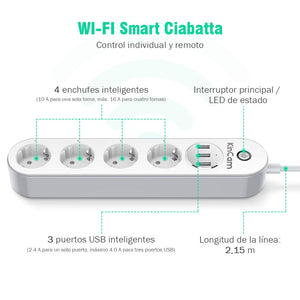 KinCam Multipresa Ciabatta Elettrica WiFi, Smart #1 Wifi Prese - Ilgrandebazar