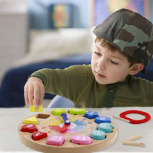 Carica l&#39;immagine nel visualizzatore di Gallery, Orologio Giocattolo Bambino Montessori Giocattoli de Puzzle in Legno 4 in 1 Regalo Educativi Giochi per Bambini 3 4 5 6 Anni